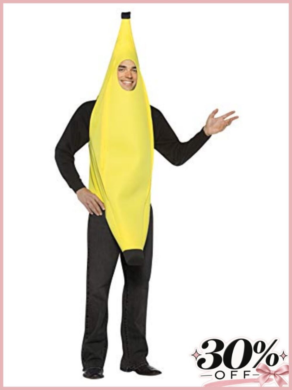Lightweight Banana Costume Pull On Tunic One Size Adult Halloween
